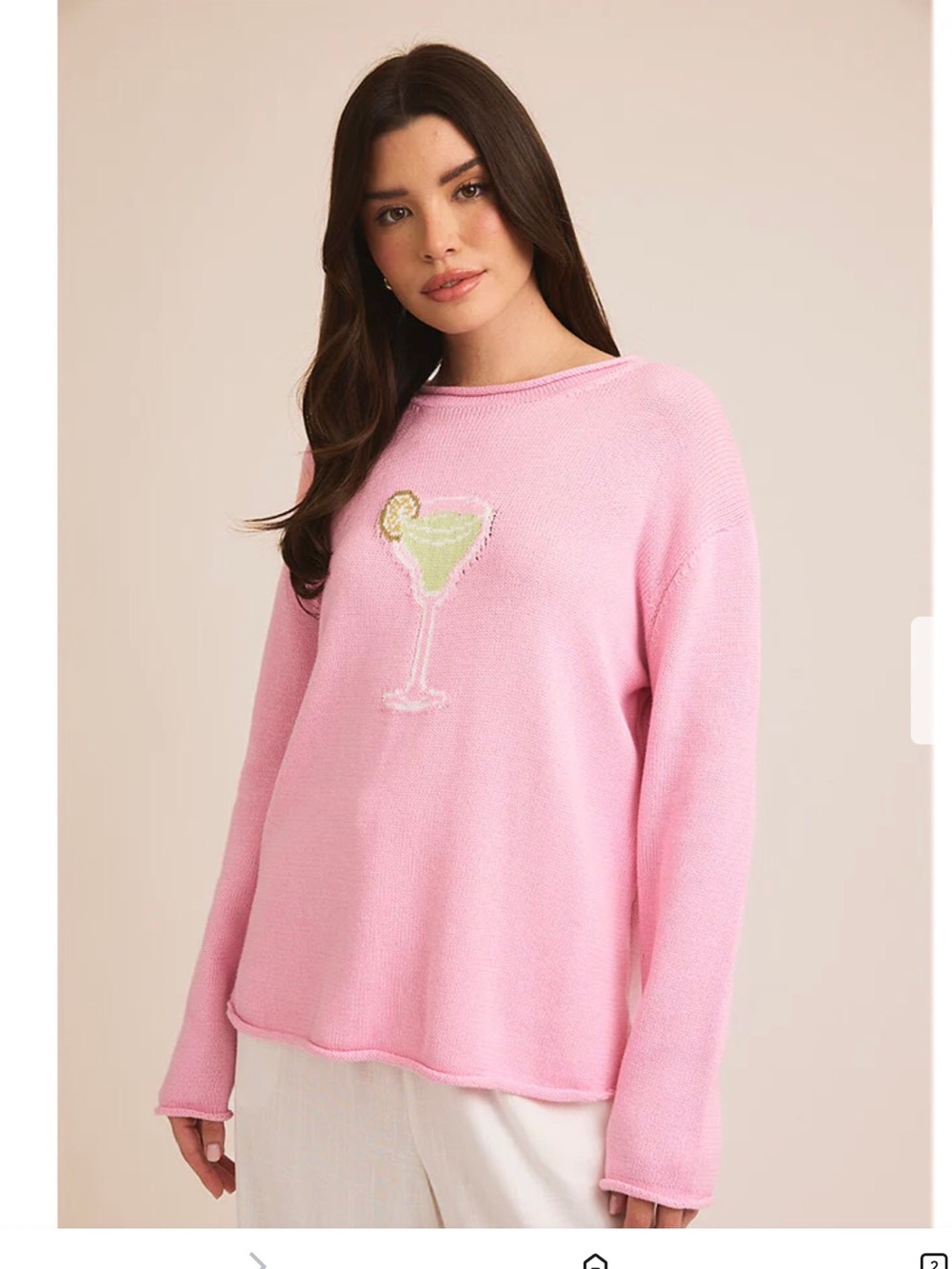 Gilli Pink Margarita Crewneck Sweater Size S